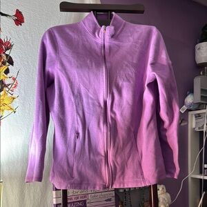 L.L. Bean Purple Sweatshirt with Zipper and Stand-Up Collar
